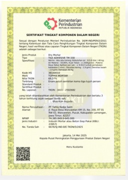 Dokumentasi sertifikat TKDN Trasakti 5