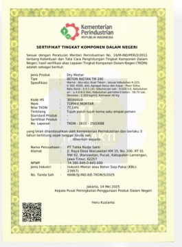 Dokumentasi sertifikat TKDN Trasakti 6